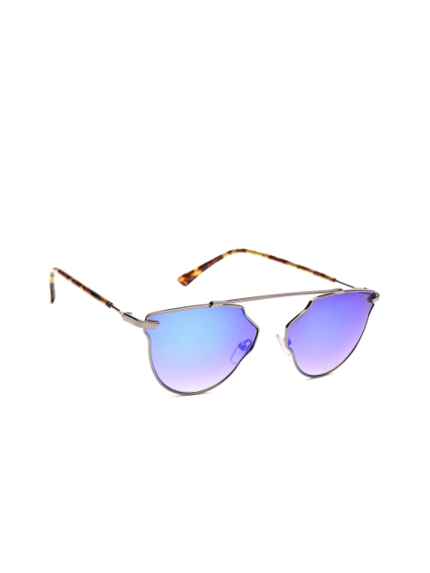 

Farenheit Women Mirrored Cateye Sunglasses SOC-FA-9015-C2, Blue