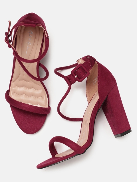 

Mast & Harbour Women Maroon Solid Sandals