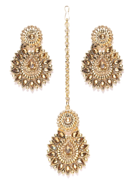 

Zaveri Pearls Gold-Toned Stone Studded Jewellery Set