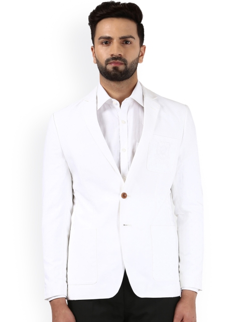 

Raymond Men White Solid Single-Breasted Slim Fit Casual Blazer