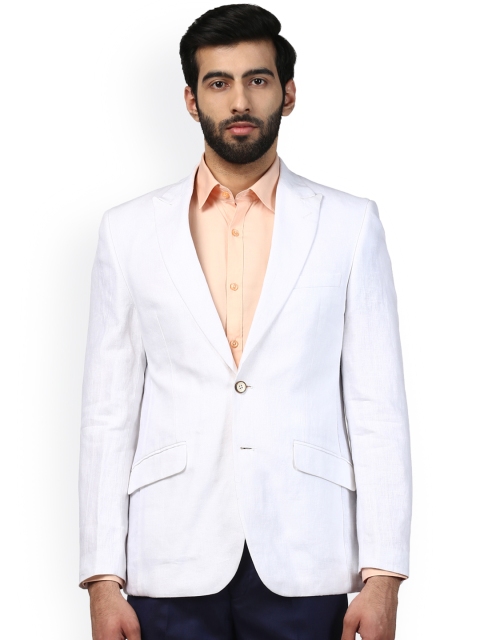 

Raymond Men White Single-Breasted Slim Fit Casual Blazer