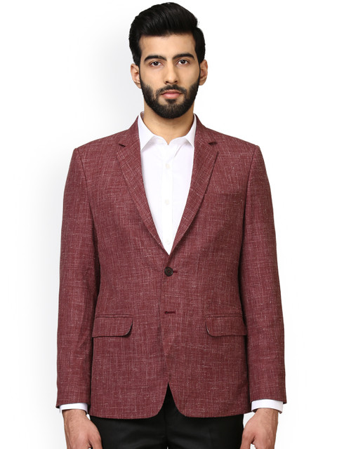 

Raymond Men Maroon Self-Design Single-Breasted Regular Fit Casual Blazer