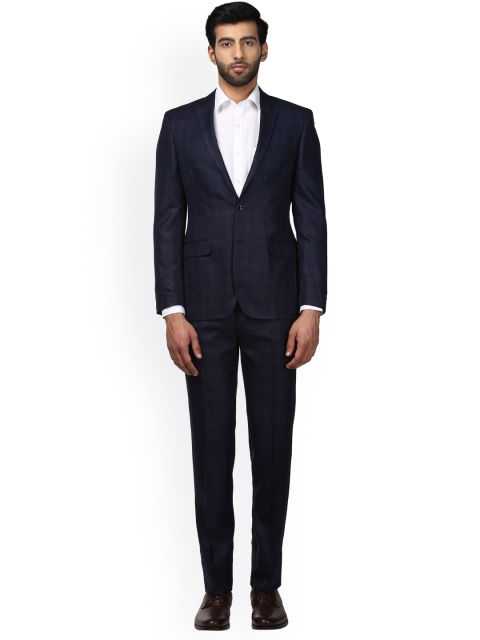 

Raymond Men Blue & Black Checked Suit