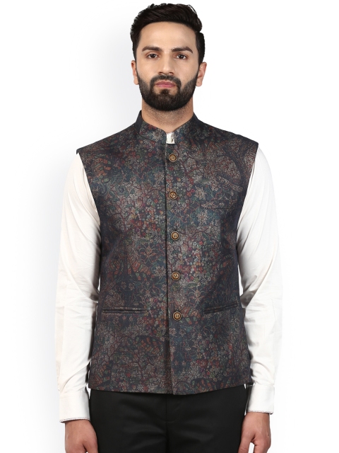 

Raymond Men Green Printed Waistcoat