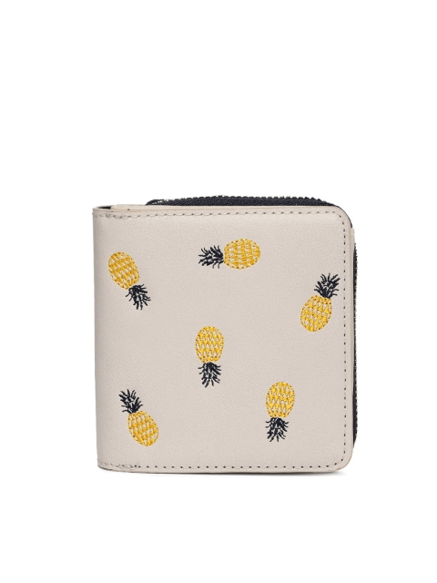 

Accessorize Women Cream-Coloured Self Design Two Fold Wallet, Beige