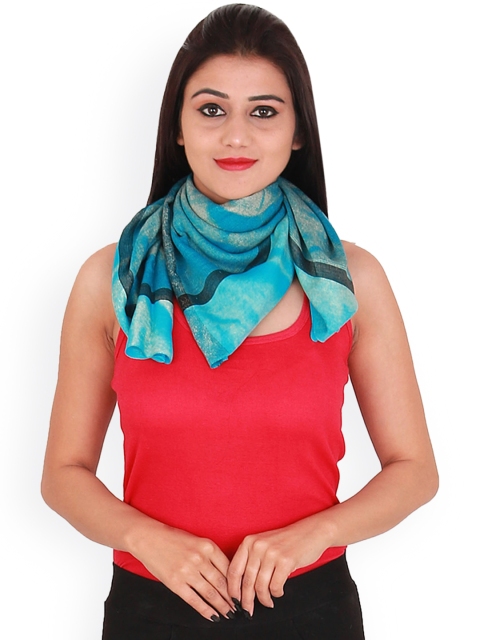 

Anekaant Women Blue Printed Stole