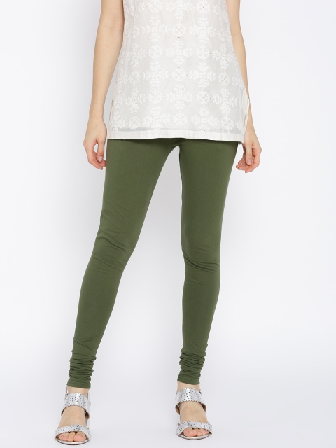 

Biba Women Olive Green Churidar Leggings