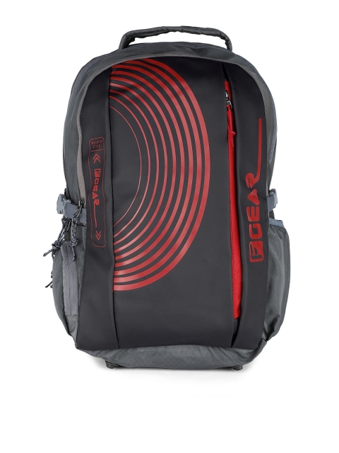 

F Gear Unisex Grey & Black Graphic Backpack