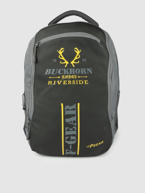 

F Gear Unisex Black & Grey Graphic Backpack