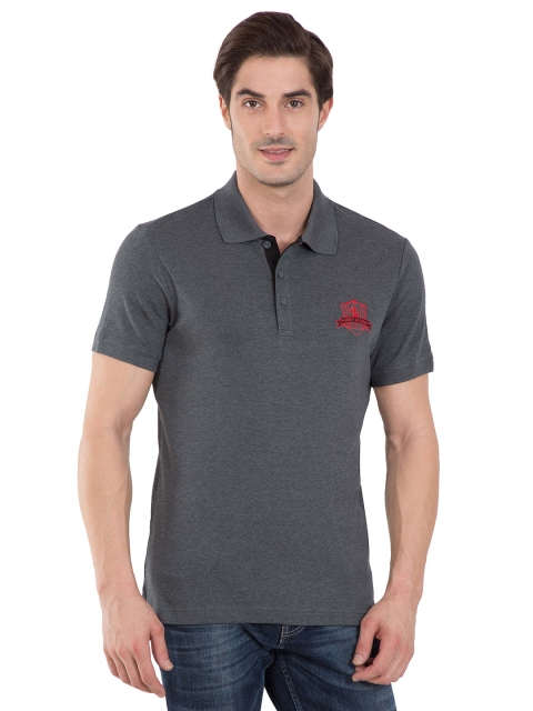 

Jockey Men Charcoal Grey Solid Polo T-shirt