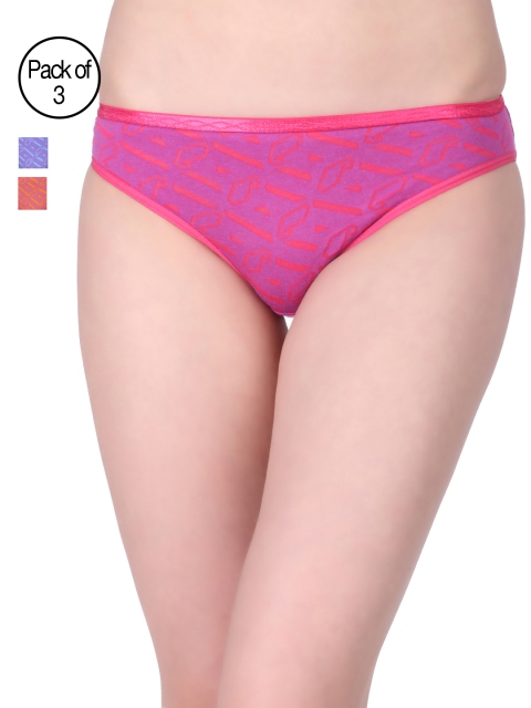 

Red Rose Women Pack of 3 Printed Briefs Joana, Pink