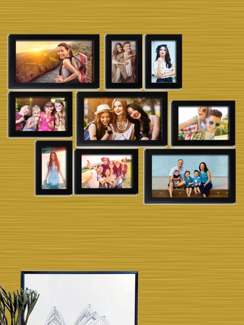 

RANDOM Set of 9 Black Wall Photo Frames