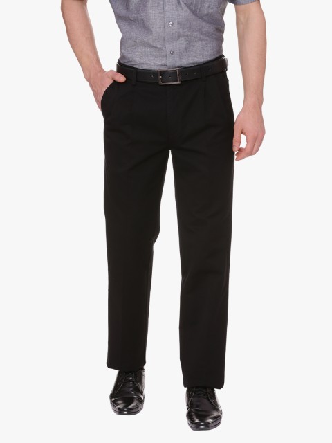 

Allen Solly Men Black Regular Fit Solid Formal Trousers