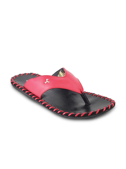 

Mochi Men Red & Black Leather Comfort Sandals