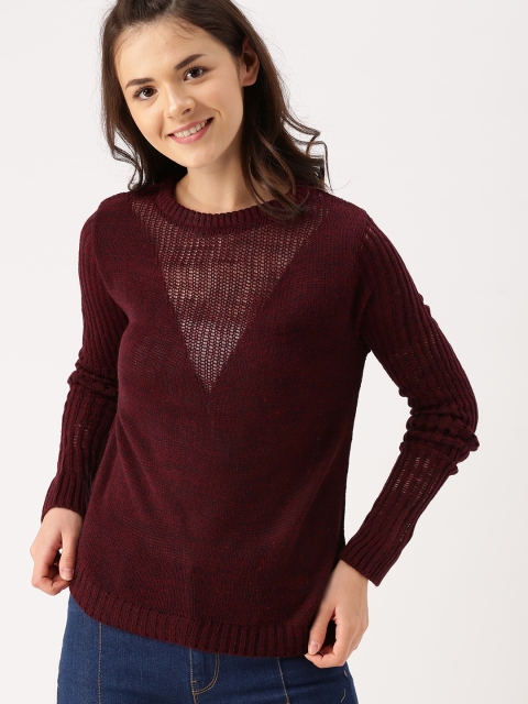 

DressBerry Women Maroon Solid Pullover