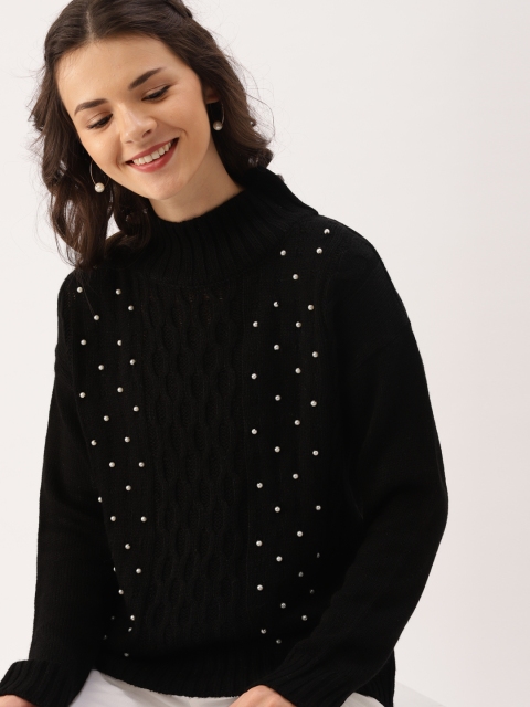 

DressBerry Women Black Solid Pullover