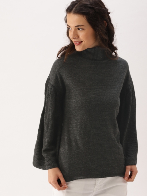 

DressBerry Women Grey Solid Pullover