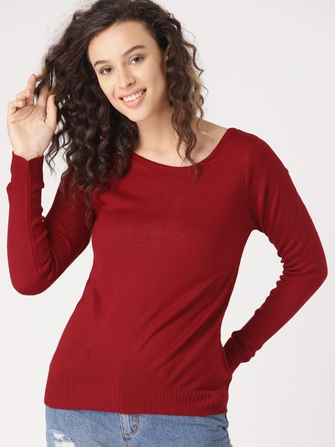 

DressBerry Women Red Solid Sweater
