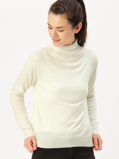

DressBerry Women Off-White Solid Pullover