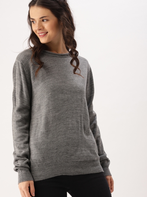 

DressBerry Women Grey Solid Pullover