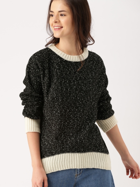 

DressBerry Black Solid Pullover