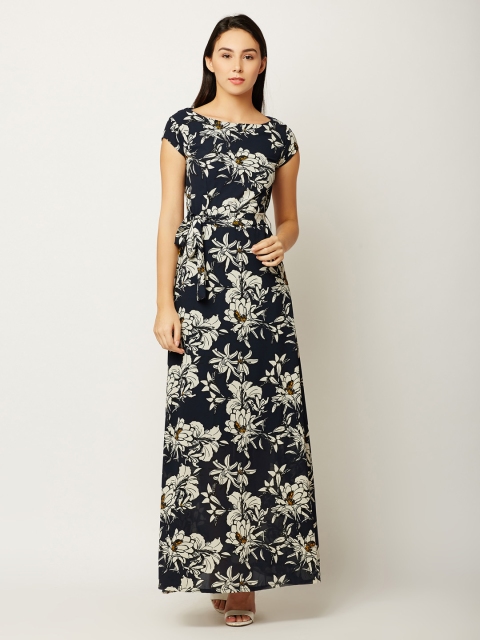 

Miss Chase Women Navy Blue Printed Maxi Dress