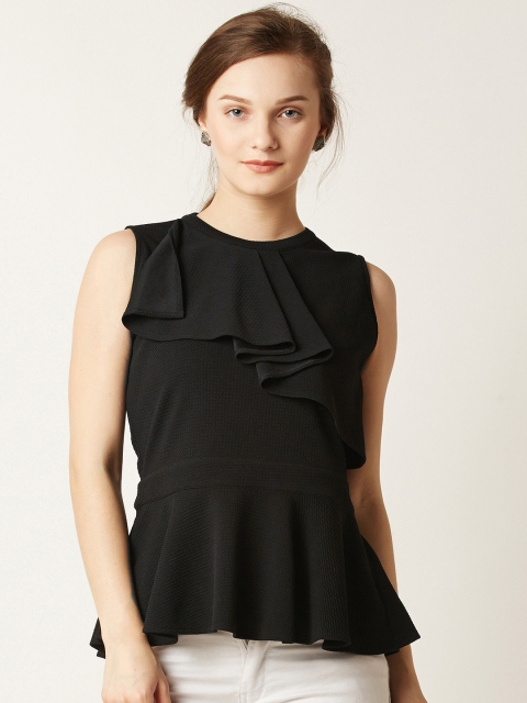 

Miss Chase Women Black Solid Peplum Top