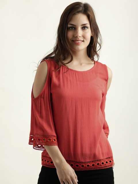 

Miss Chase Women Rust Solid A-Line Top