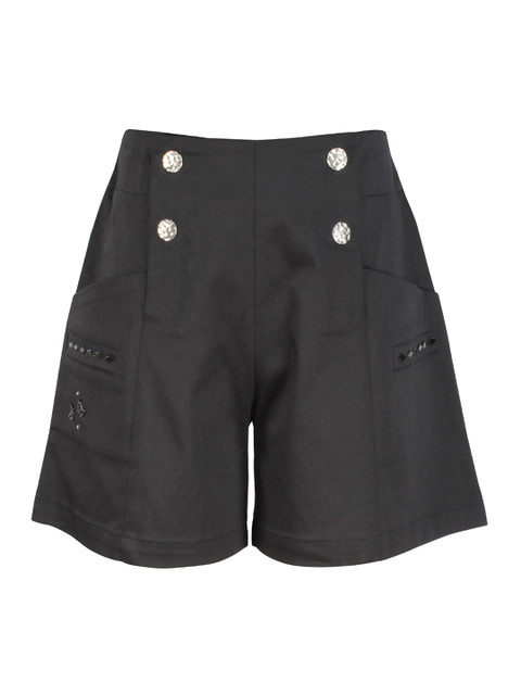 

CUTECUMBER Girls Black Solid Regular Fit Regular Shorts