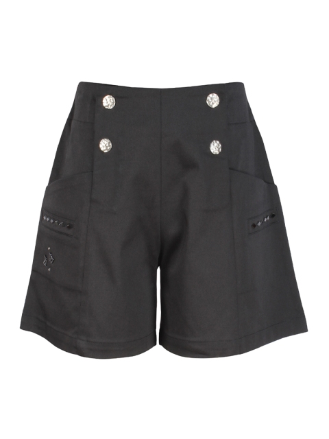 

CUTECUMBER Girls Black Solid Regular Fit Regular Shorts