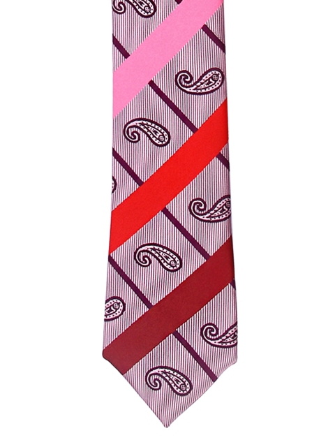 

Tossido Pink Woven Design Broad Tie