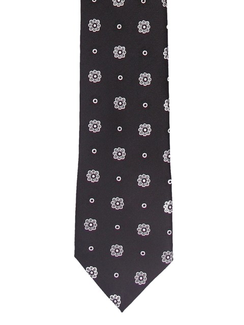 

Tossido Black Woven Design Broad Tie