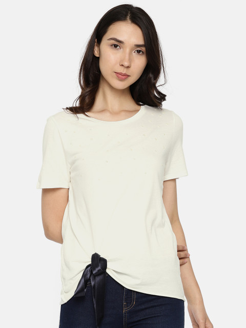 

ONLY Women White Embellished Top