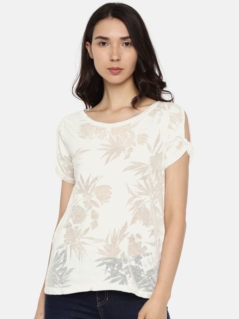 

ONLY Women White Self Design Top