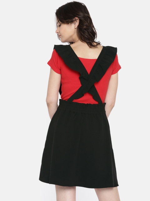 

ONLY Women Black Solid Pinafore Dress
