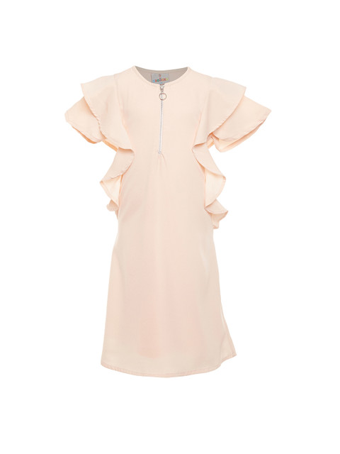 

Oxolloxo Girls Beige Solid A-Line Dress