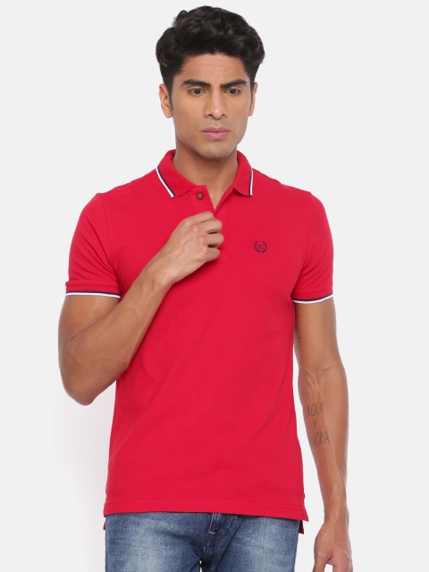 

Numero Uno Men Red Solid Polo Collar T-shirt
