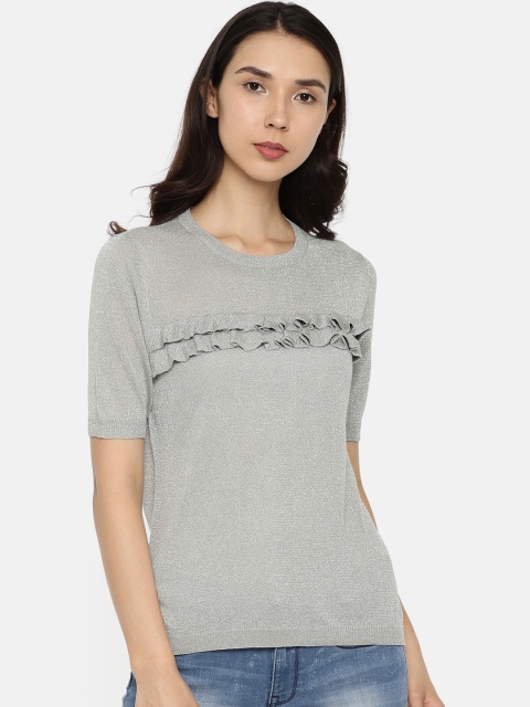 

ONLY Women Grey Solid Top
