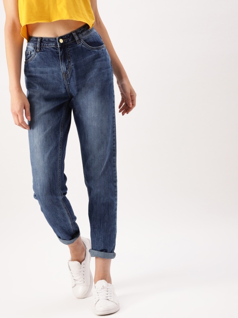 

DressBerry Women Blue Boyfriend Fit High-Rise Clean Look Jeans