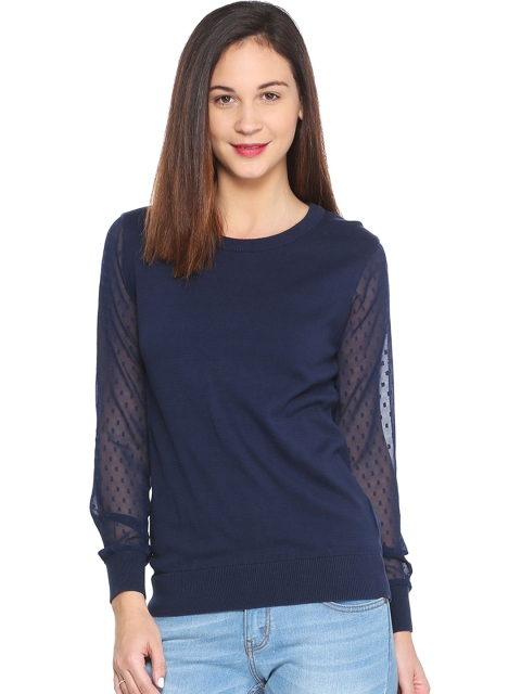 

Allen Solly Woman Women Navy Blue Solid Top