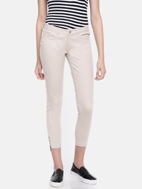 

Allen Solly Woman Women Beige Regular Fit Mid-Rise Clean Look Stretchable Jeans