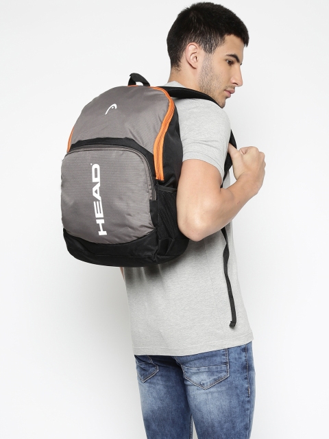 

Head Unisex Grey & Black Bounce Brand Logo Backpack
