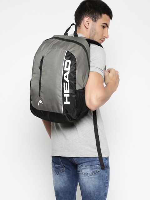 

Head Unisex Grey & Black Smash Brand Logo Backpack
