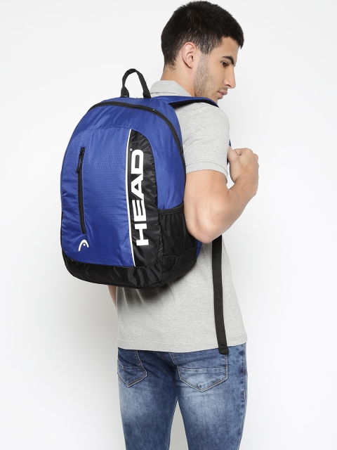 

Head Unisex Blue & Black Smash Brand Logo Backpack
