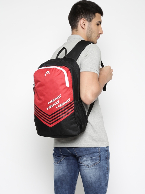 

Head Unisex Red & Black Brand Logo Volley Backpack