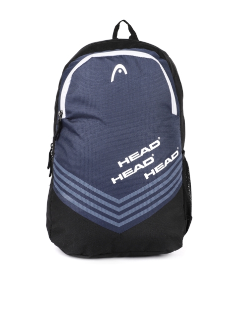 

Head Unisex Navy Blue & Black Brand Logo Volley Backpack