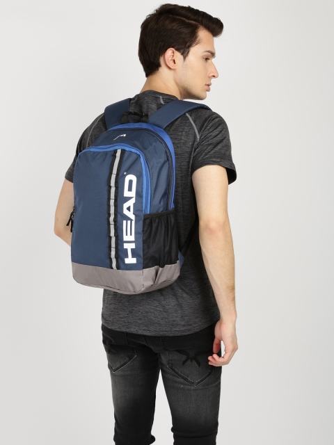 

Head Unisex Navy Blue & Navy Blue Brand Logo Backpack