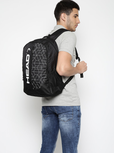 

Head Unisex Black Brand Logo Topspin Printed Backpack