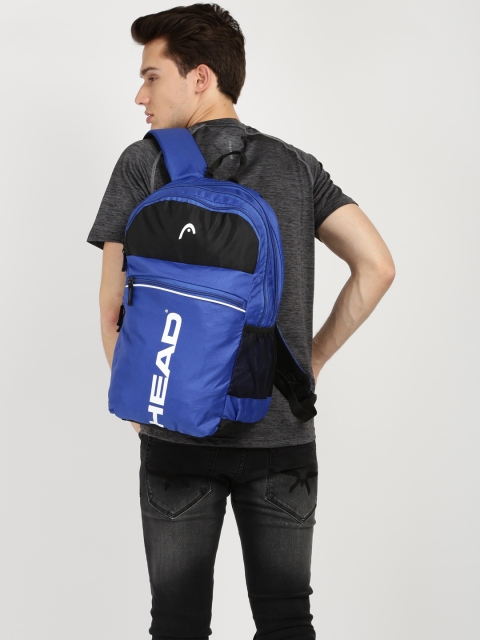 

Head Unisex Blue & Blue Brand Logo Backpack