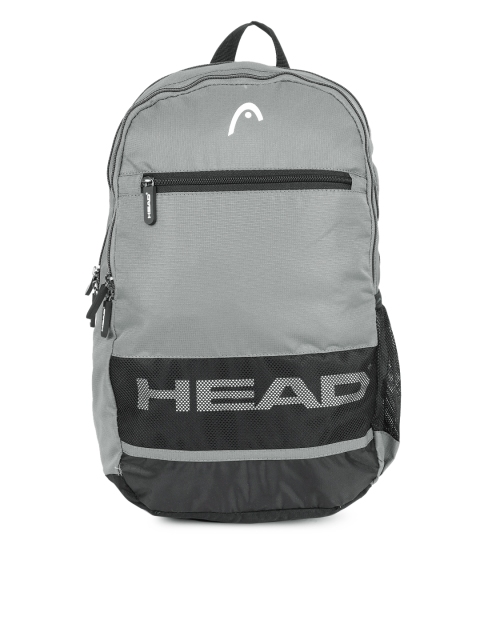 

Head Unisex Grey & Black Brand Logo Print Alley Laptop Backpack